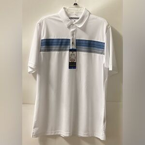 Pebble Beach Polo with Blue Gradient Stripes